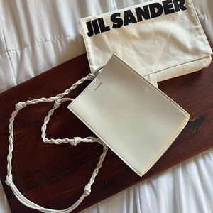 Jil sander small white tangle bag